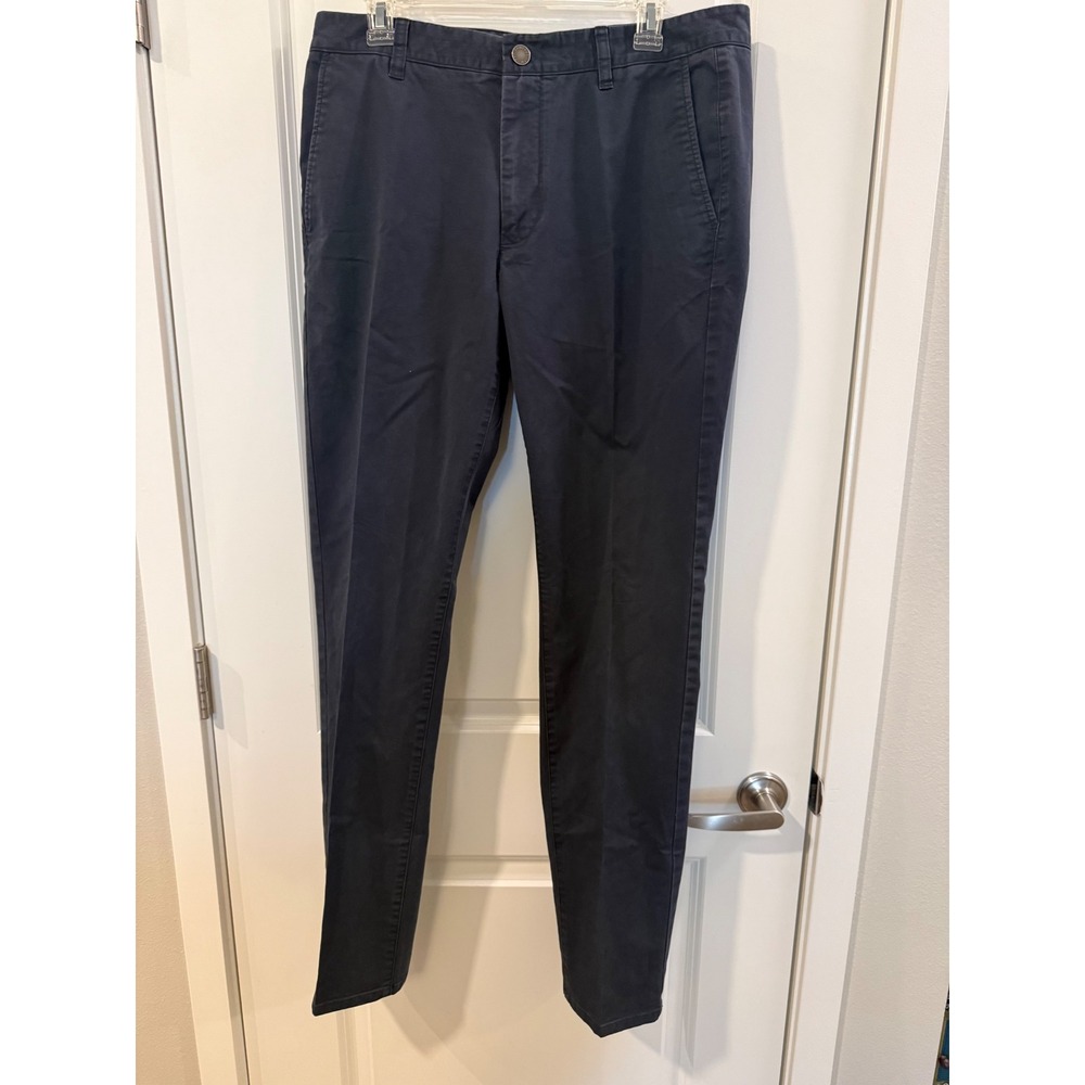 Bonobos Mens Navy Blue Slim Straight Chino Pants Trousers 34x34 Business Casual
